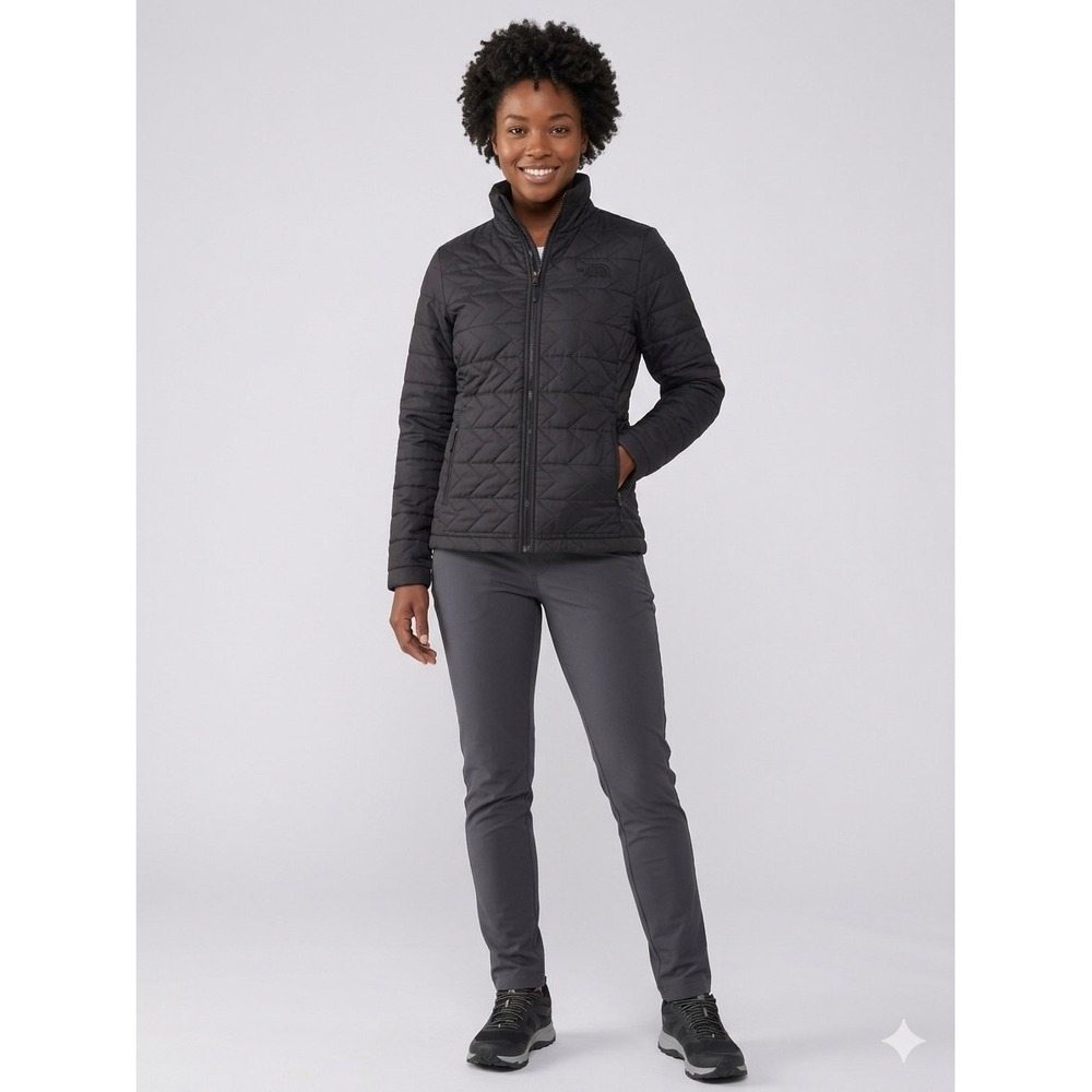 The North Face Thermoball Eco Quilted Jacket Black Womens Small Puffer Full Zip